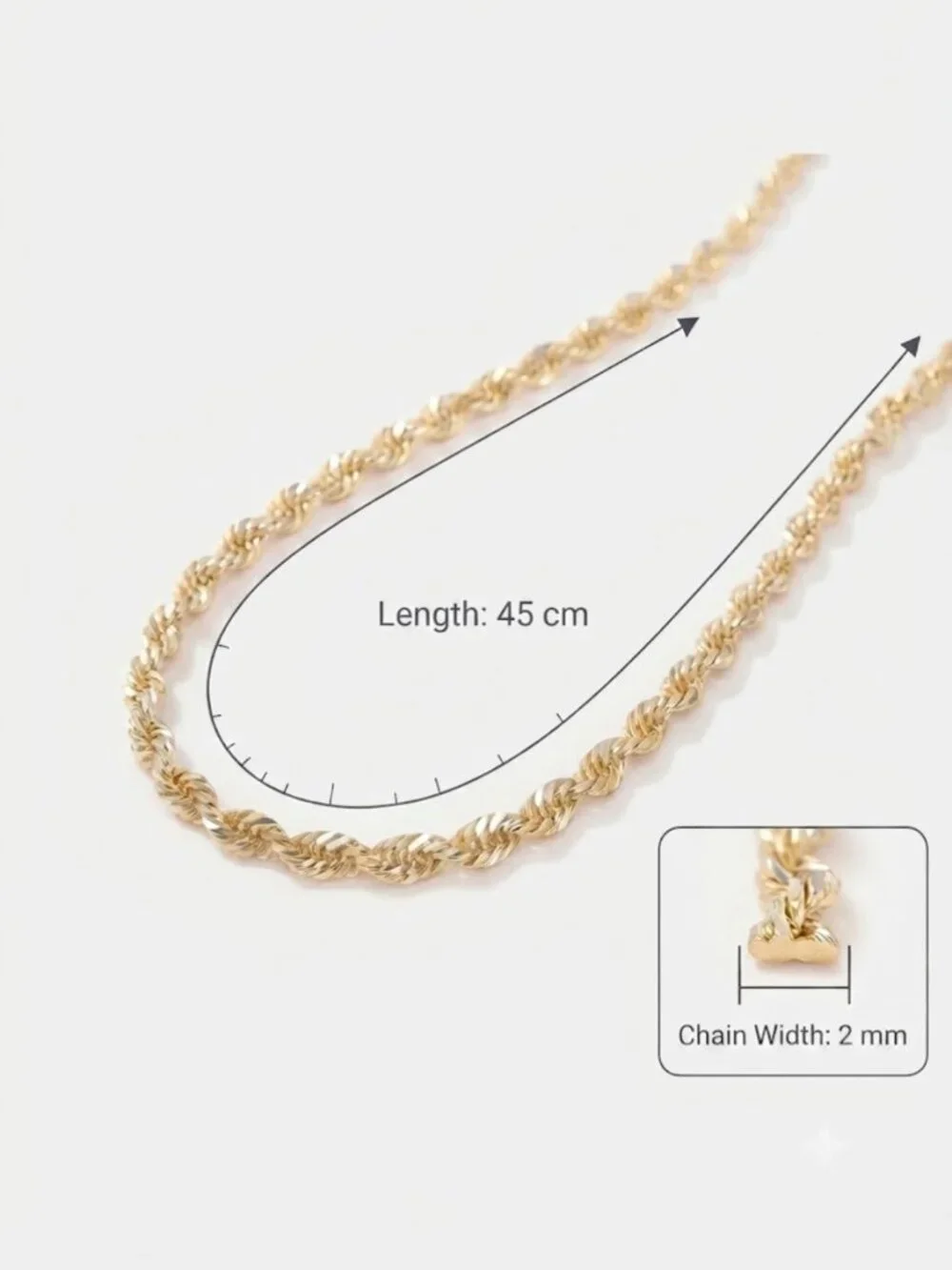 18K Gold Necklace for Women, Wavy Chain Necklace, Elegant Minimalist Jewe